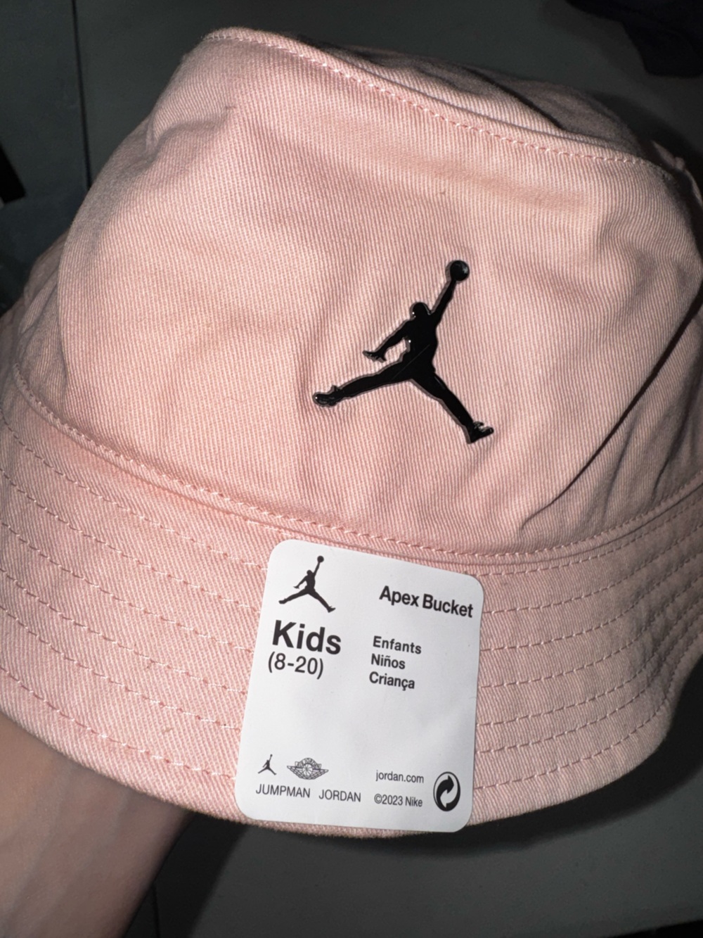 Jordan Kids Bucket Hat - Pink with Black Jumpman